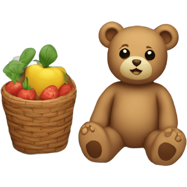 Teddy bear on a picnic blanket  emoji