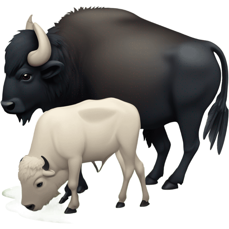 Buffalo eating a raven emoji