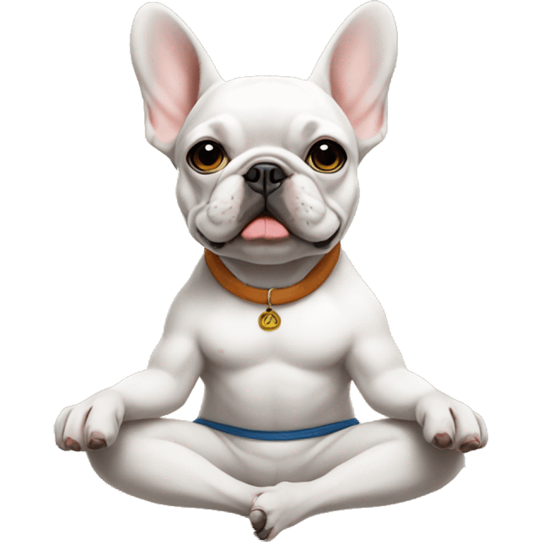 french bulldog doing yoga  emoji