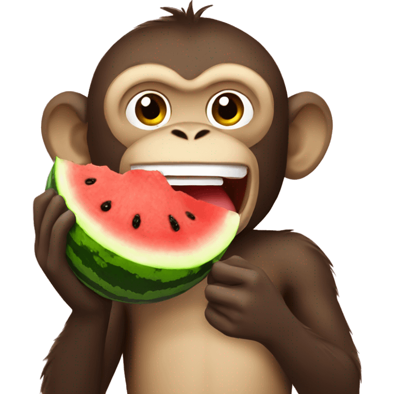 Monkey eating watermelon  emoji