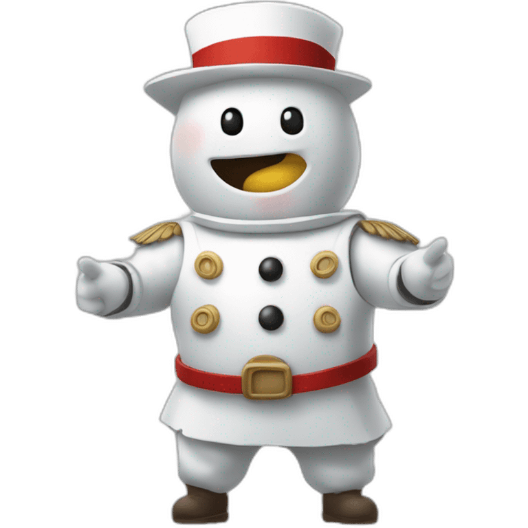 Bonhomme qui sourit et qui regarde sur le côté emoji