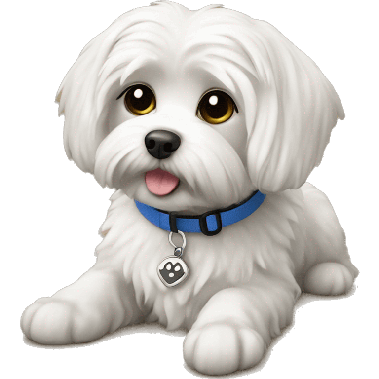 Cute Maltese service dog  emoji