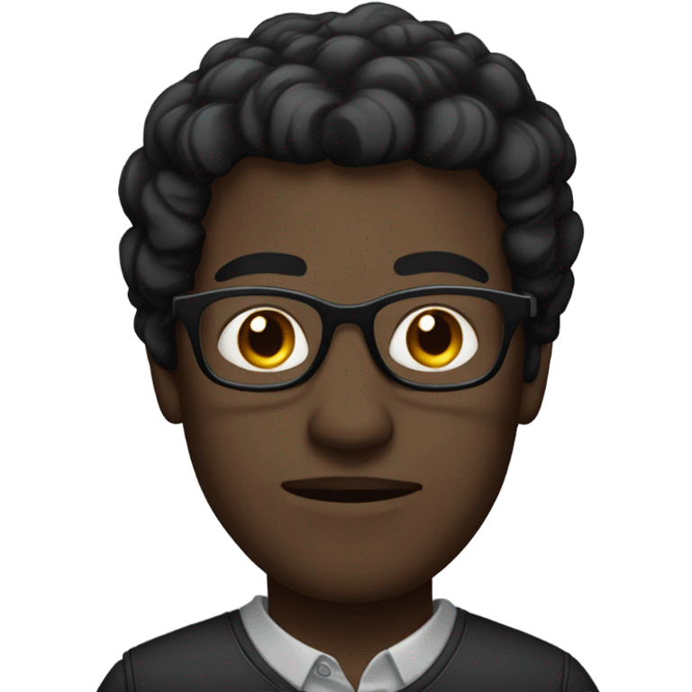 dark Man with glasses black short hair  emoji