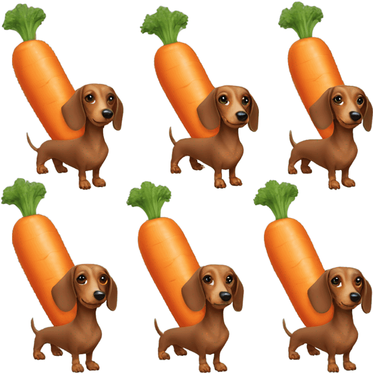 Dachshund that Looks Like a carrot  emoji