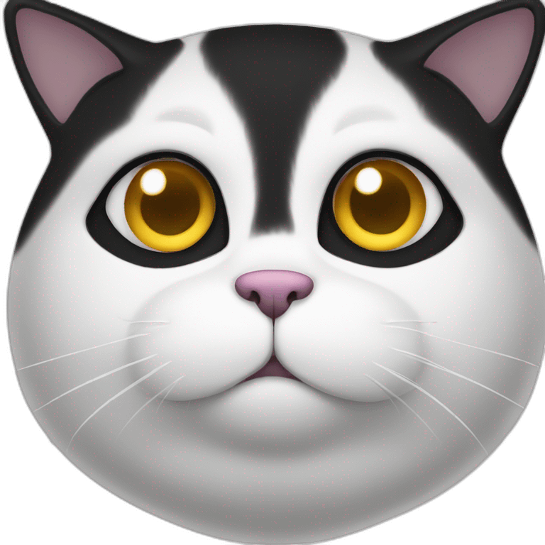 Black and white fat cat emoji