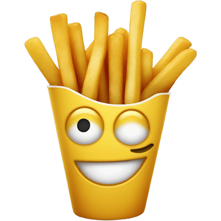 smiley emoji using a french fry as a cigarette  emoji