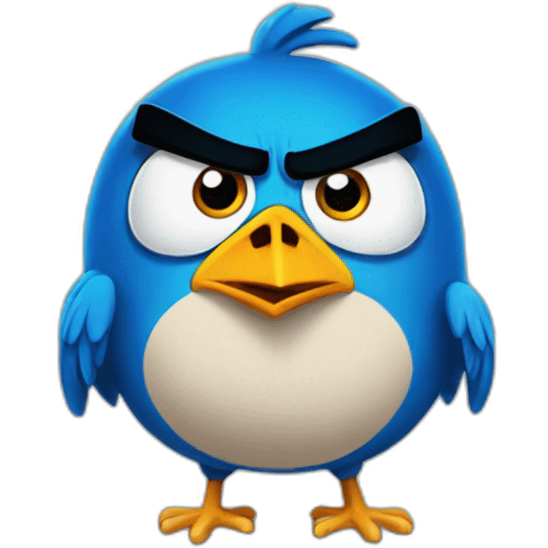 blue angry bird emoji