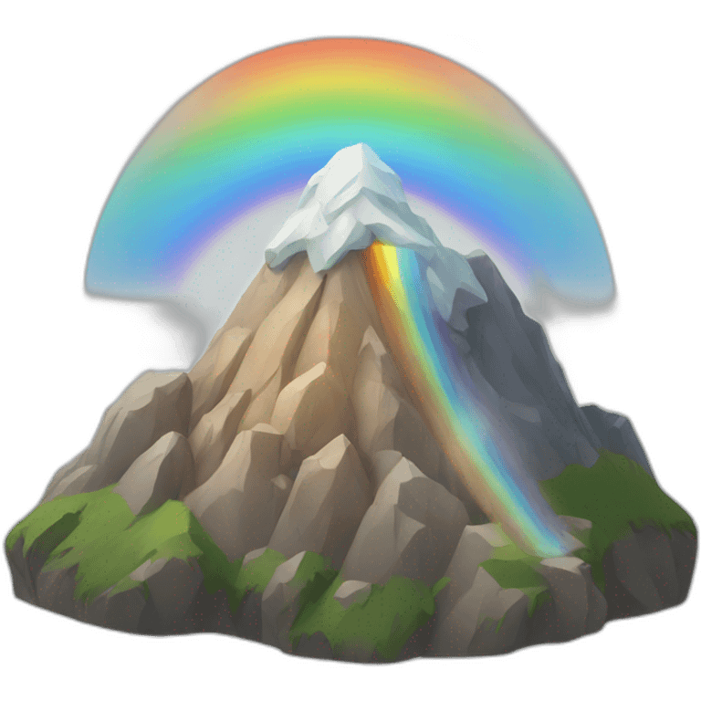 mountain with rainbow emoji