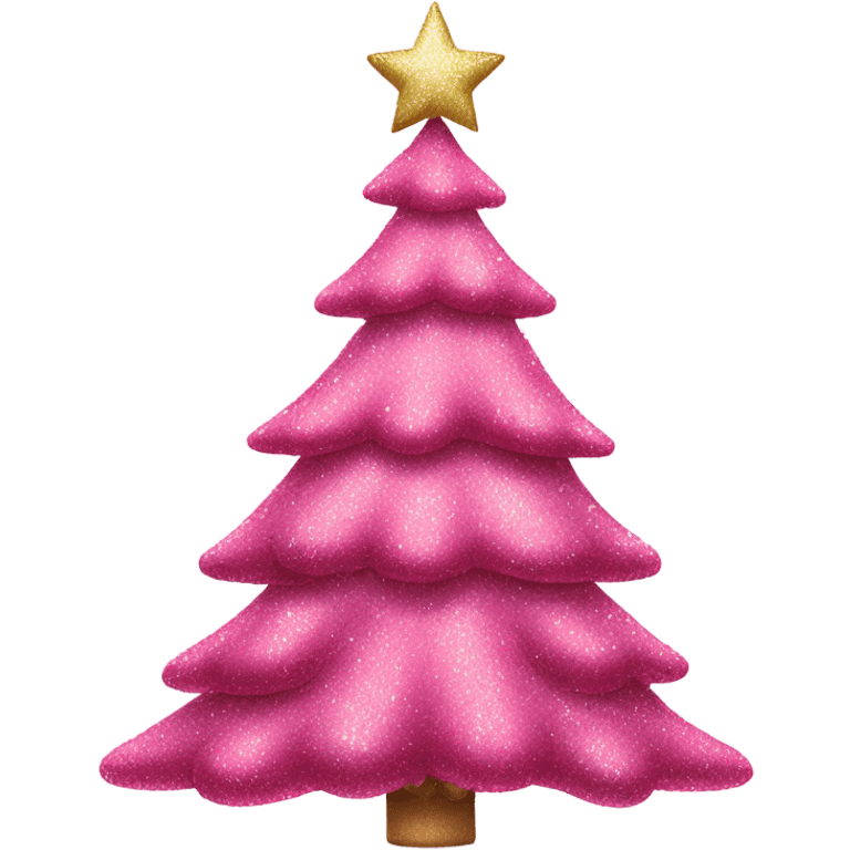 Large pink Christmas tree decorated with glitter  emoji