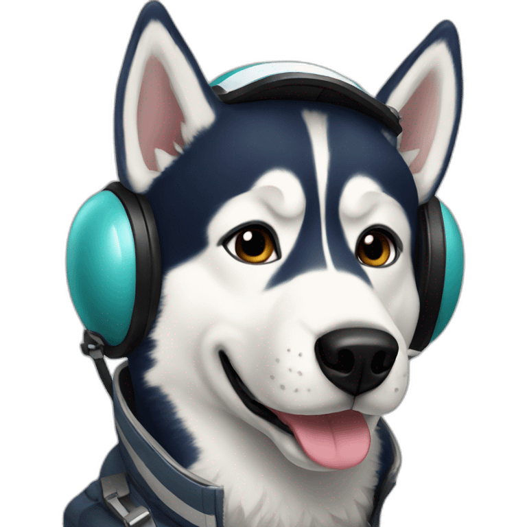 husky dog pilot emoji