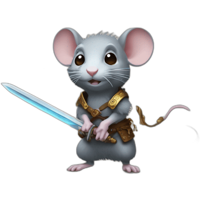 rat with magic sword emoji