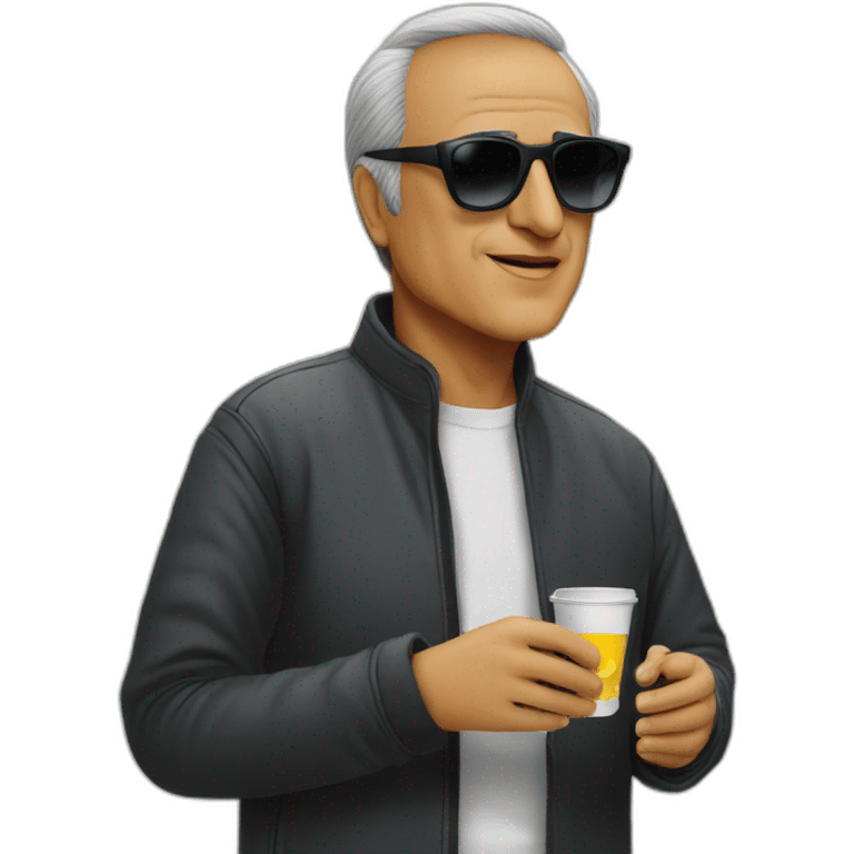 Abbas Kiarostami with sun-glass emoji