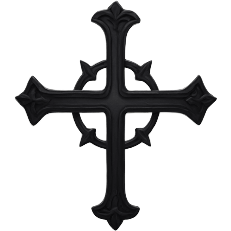 Goth upside down cross emoji