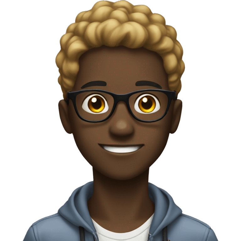 Black Boy who loves Pokémon with glasses  emoji