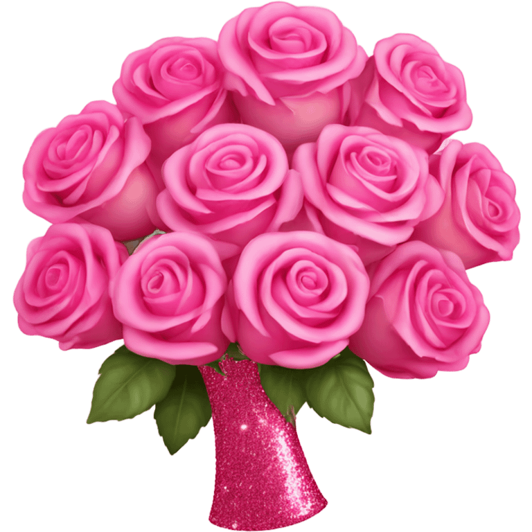 Pink ombre bouquet of roses with glitter  emoji