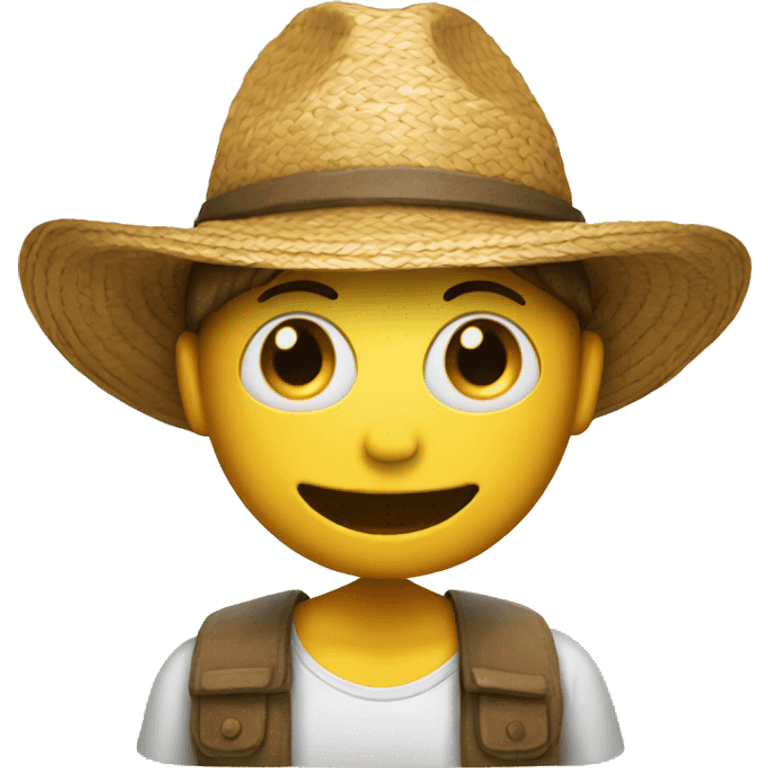 emoji in love and straw hat on head emoji