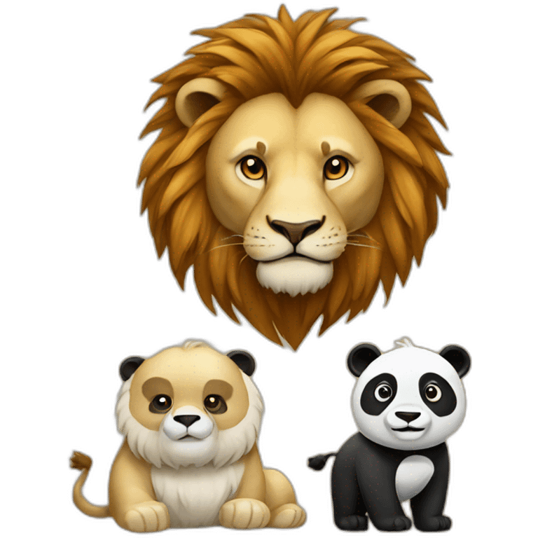 Lion and panda  emoji