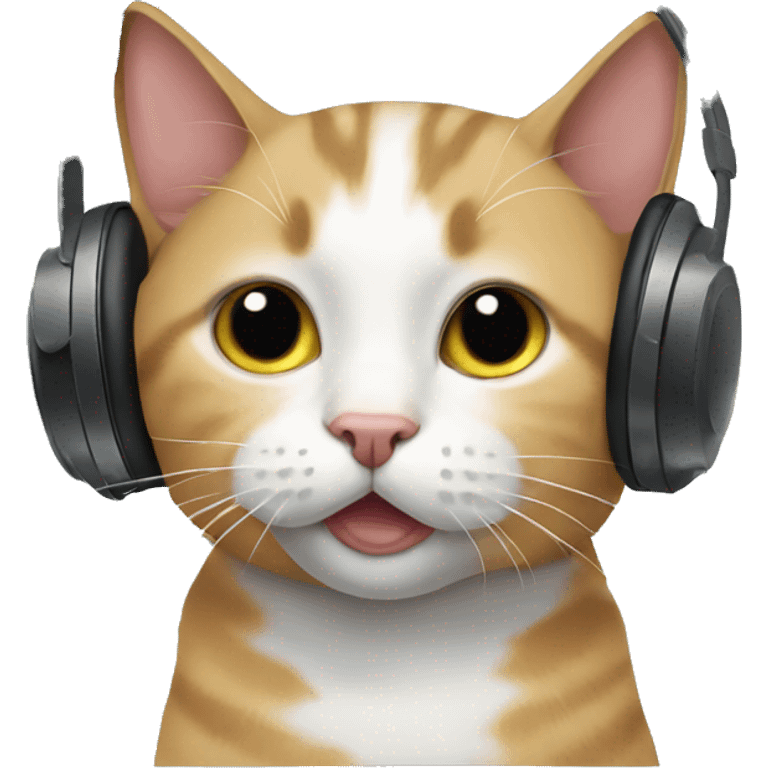 cat with headphones  emoji