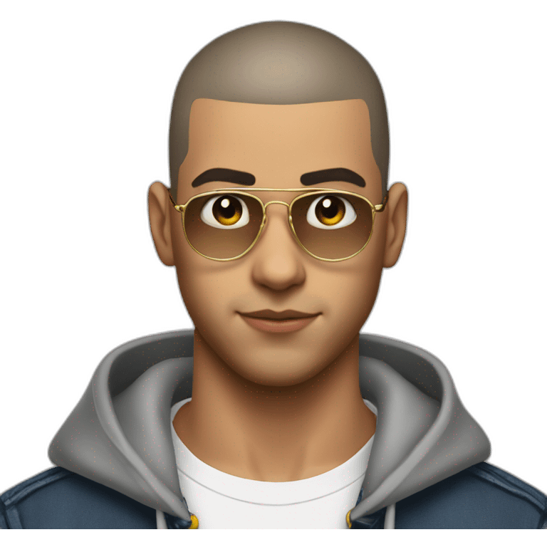 a men looks like bad bunny emoji