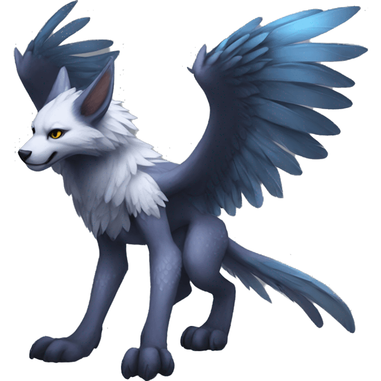 Anthro cool edgy winged animal hybrid full body emoji