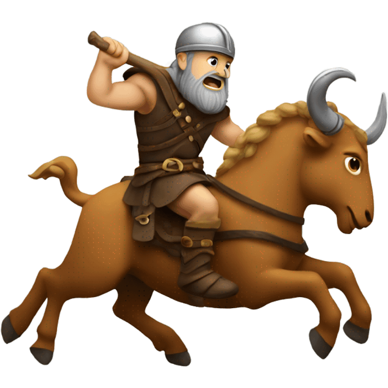 Viking riding a ram emoji