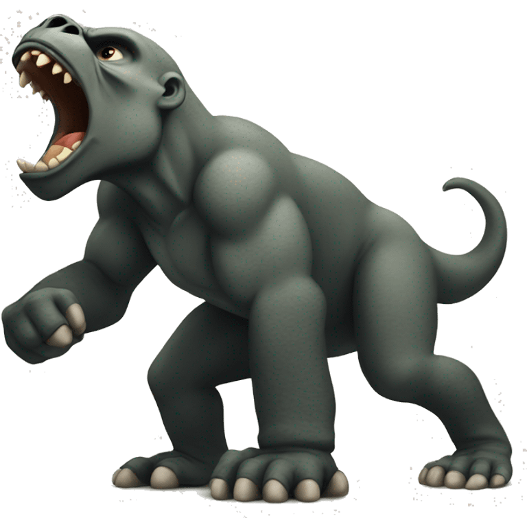 Dinosaur fighting giant gorilla emoji