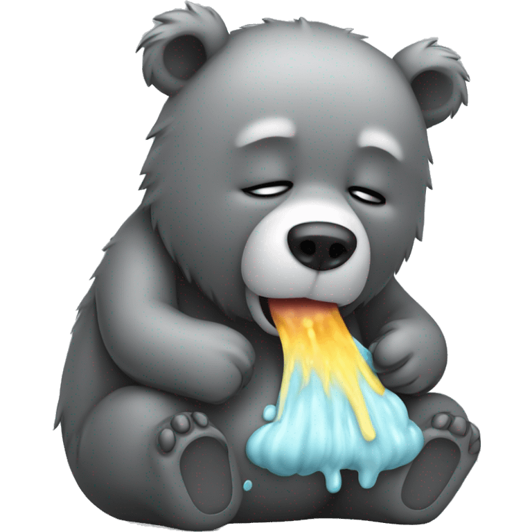 realistic-grey-bear-is-vomiting emoji