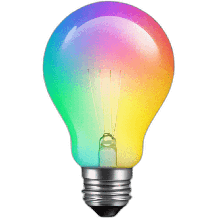 multicolored minimalist colored light bulb emoji