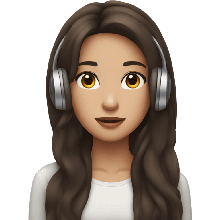 Girl listening to music  brunette  eyes closed emoji