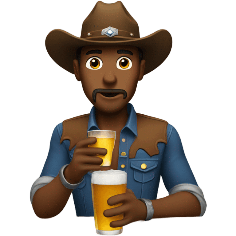 Cowboy drinking emoji