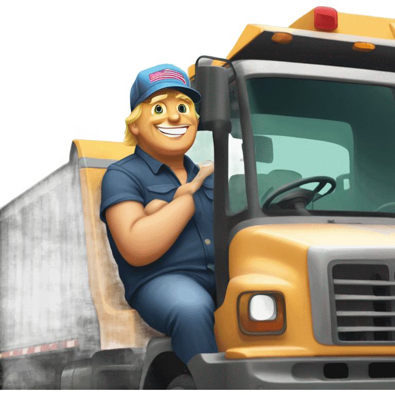 Trump in garbage truck emoji