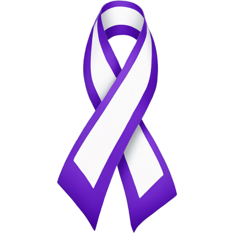 Purple ribbon, white background  emoji