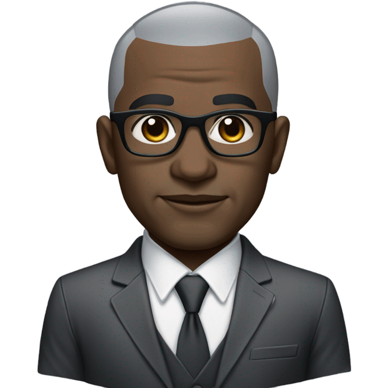 deon sanders with small round face and suit and glasses and buzz cut and small eyes and over 50 small gray bearded receding hairline and small black eyes and wrinkled forehead emoji