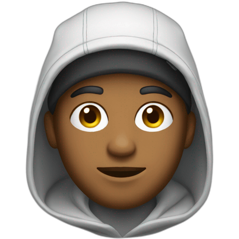 product designer with a hood and snapback hat emoji