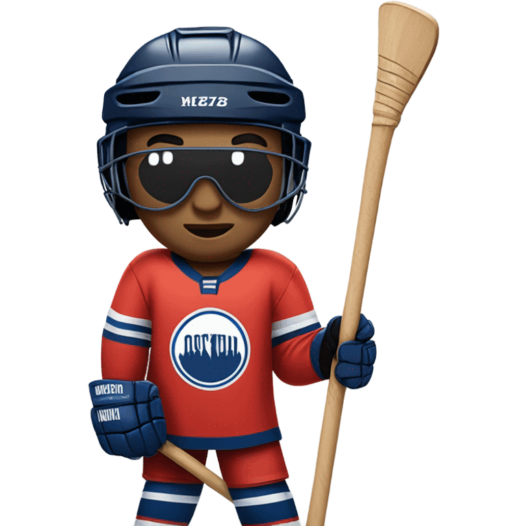 Hockey player with sunglasses emoji