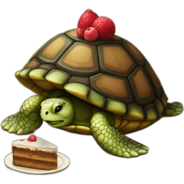 turtle with cake on his back emoji