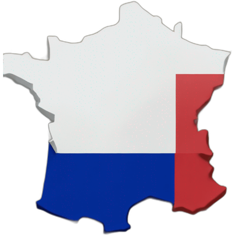 outline of french country on the map filled with the french flag emoji