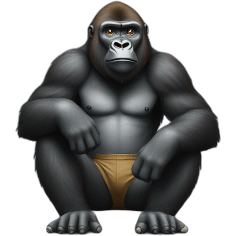 Gorilla sitting on a monkey emoji