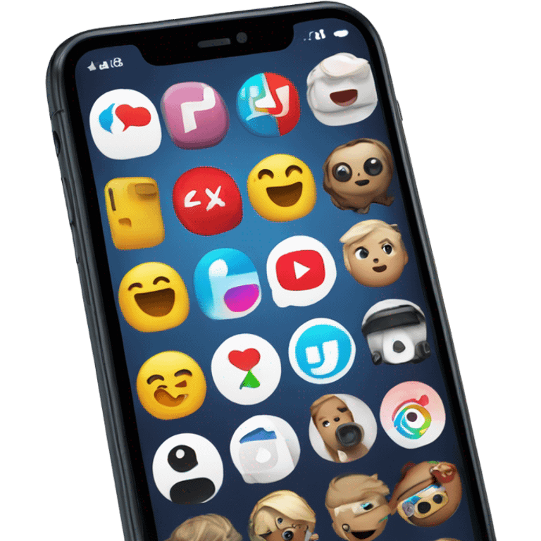 A phone with TikTok YouTube Instagram and Roblox  emoji