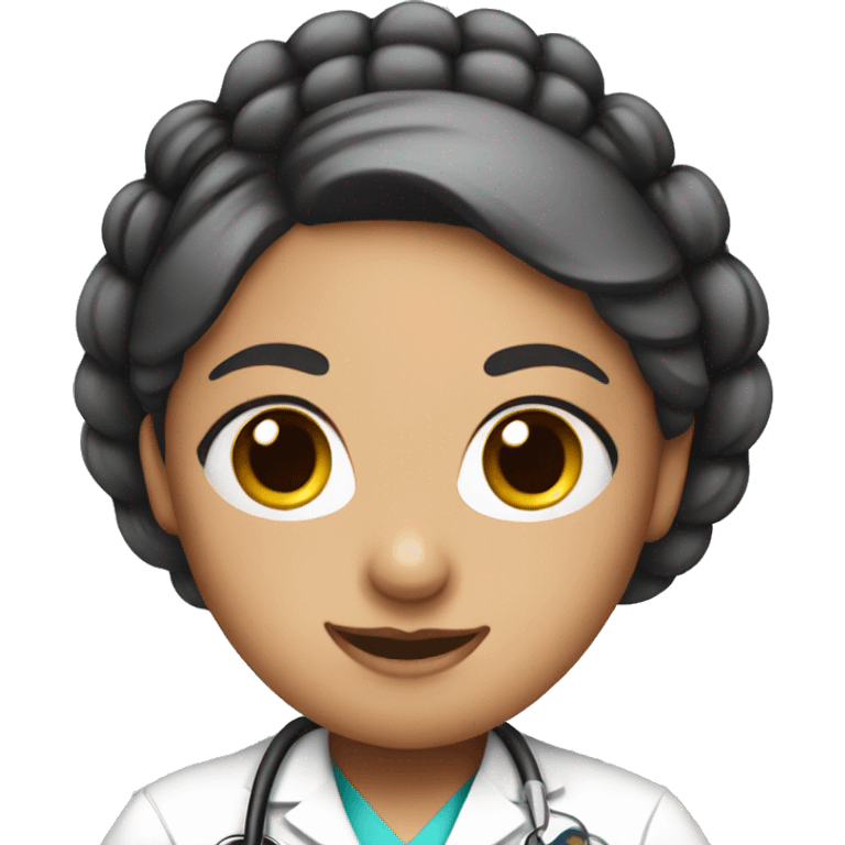 nurse woman with cute braided pigtails emoji