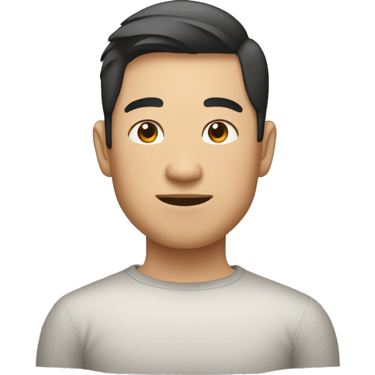 petite asian man clean shaven emoji