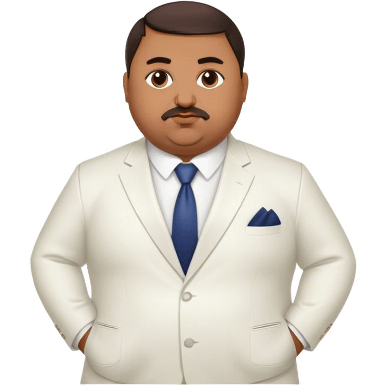 Fat Armenian oligarch with bowlcut wearing white suit emoji