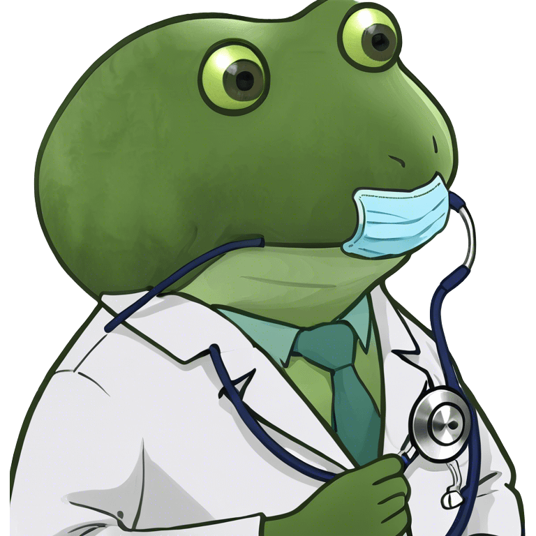 bufo wearing a doctor outfit emoji