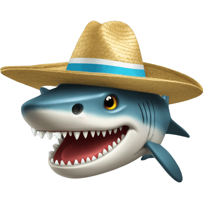 Tiburón con sombrero de copa emoji