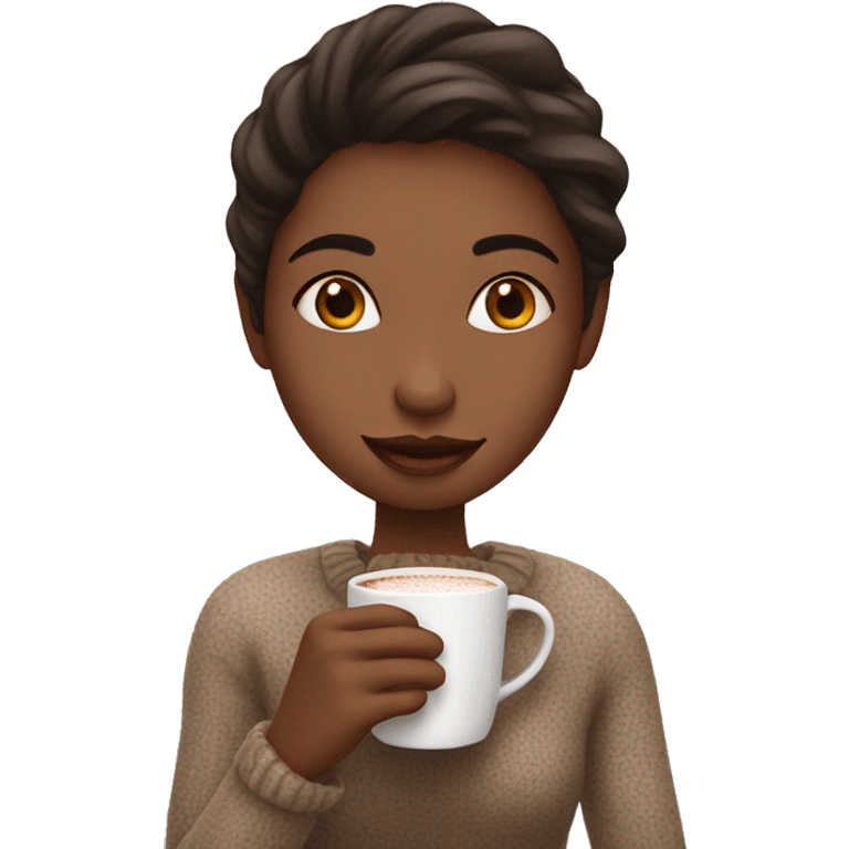 Girl Sipping hot coco emoji