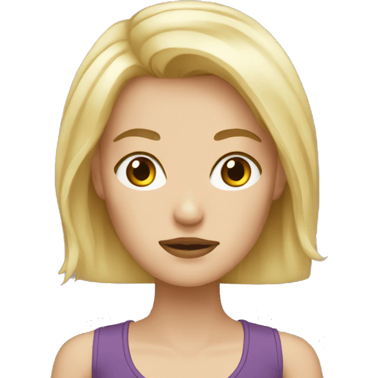 not happy white woman blonde hair emoji