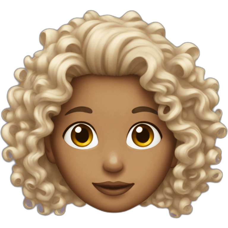 Beautiful curly hair girl emoji