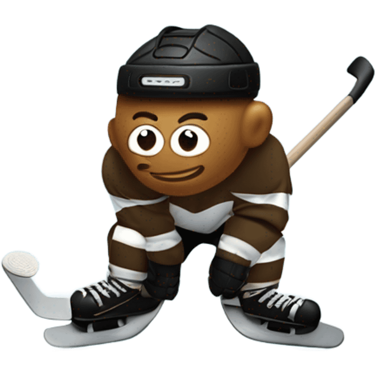 poop hockey player emoji