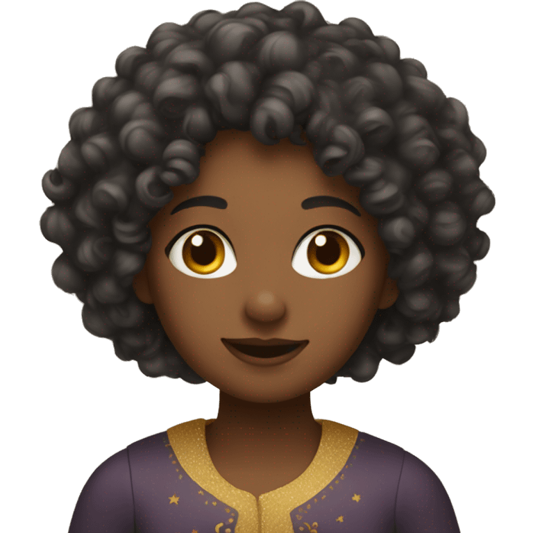 curly girl in a New Year's costume emoji