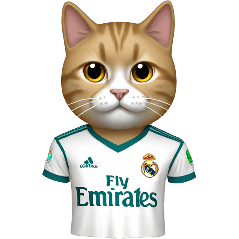 Gato con camiseta del real Madrid  emoji